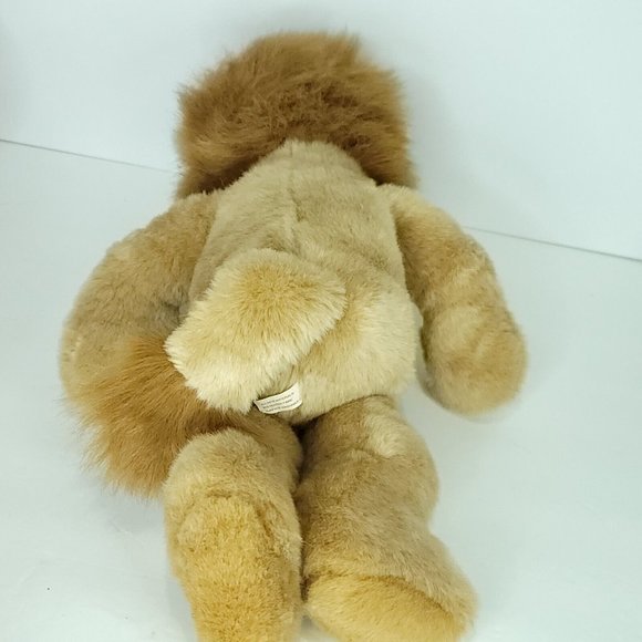 Logo Bear Lion Plush Stuffed Animal Toy 16” Brown White Tan Short Main Large - Picture 4 of 5